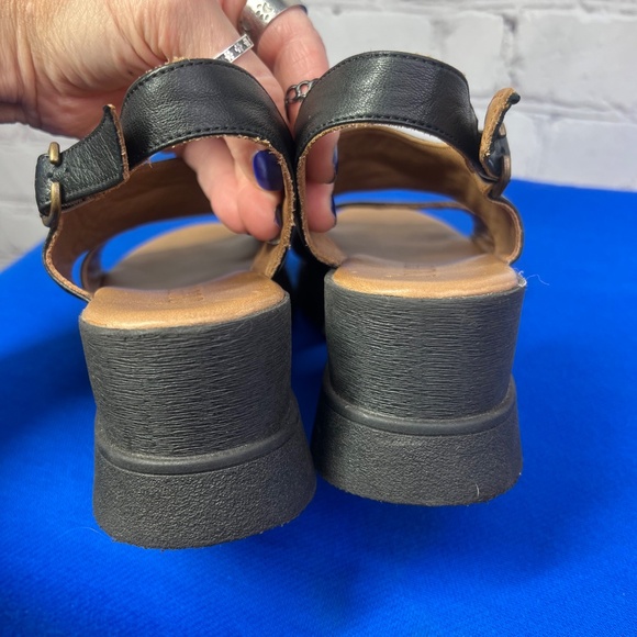 |•BUNENO•| Black Leather Made in Turkey Sandals Size 37 / 6.5-7 - Picture 4 of 9